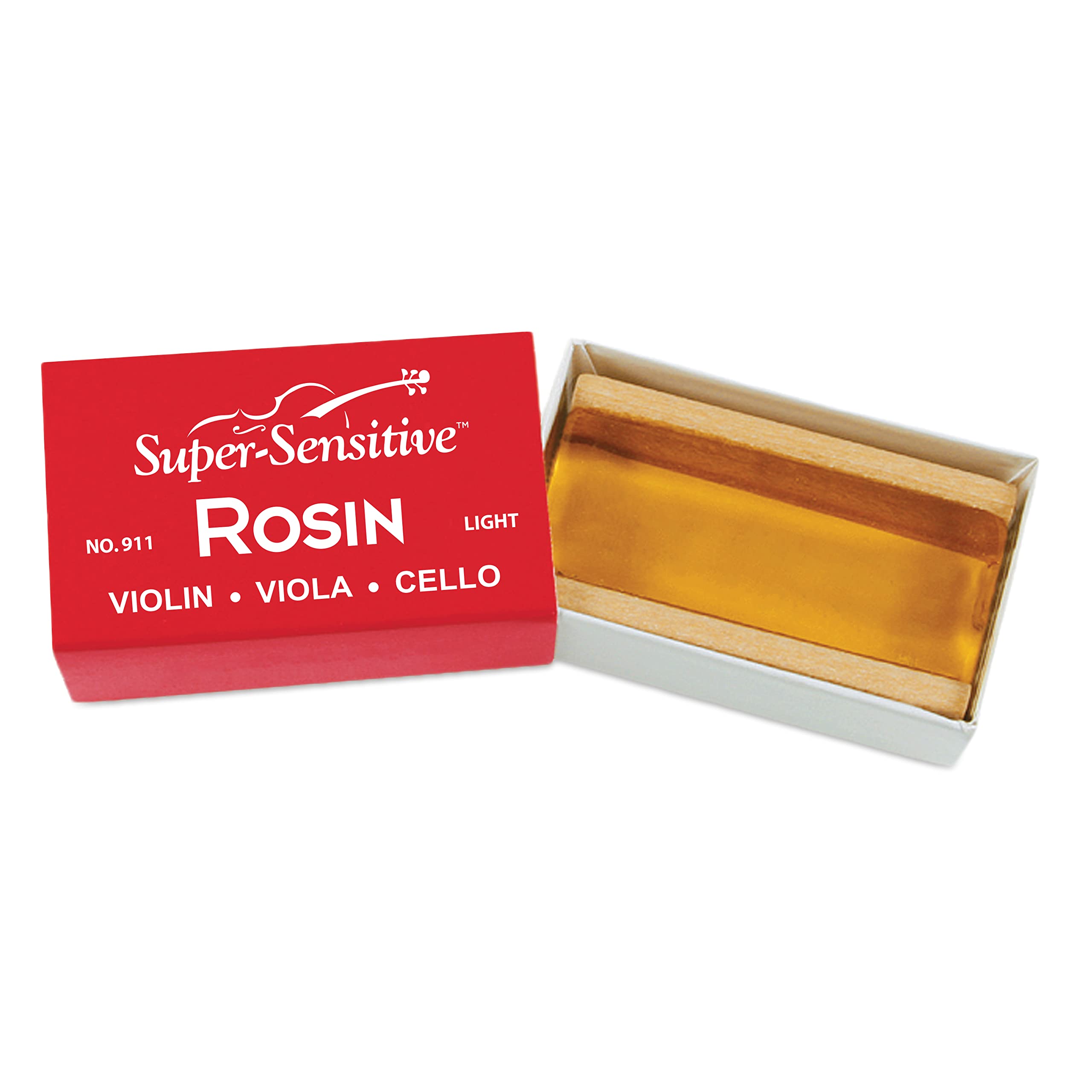 Musical Strings Co. 911 Original Super Sensitive Rosin - Light Violin Rosin for Smooth Bow Grip & Clear Tone | Perfect for Violin, Viola & Cello Players in Practice & Performances