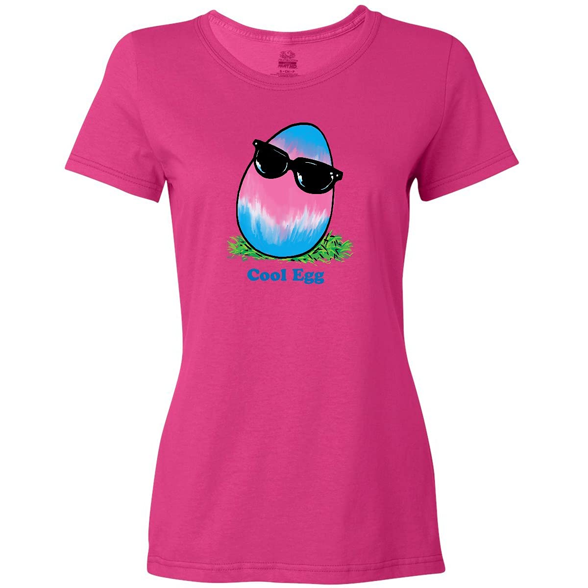 Easter Pink and Blue Cool Egg with Sunglasses Women's T-Shirt - Funny Holiday Graphic Tee for Women - Perfect for Easter Celebrations, Spring Parties & Casual Wear