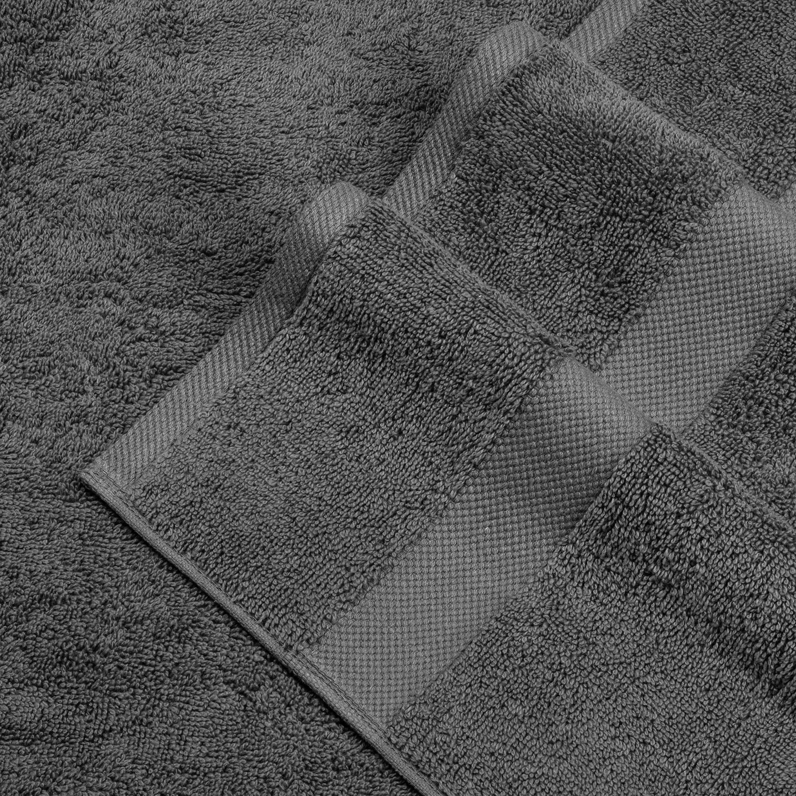 Premium Wealuxe Charcoal Bath Towels Set of 4 - 100% Cotton Ultra Soft & Absorbent Quick-Dry Towels (27x52 Inch) for Luxury Hotel, Spa, Gym & Home Bathroom Use - Perfect for Pool, Beach & Guest Bath Essentials