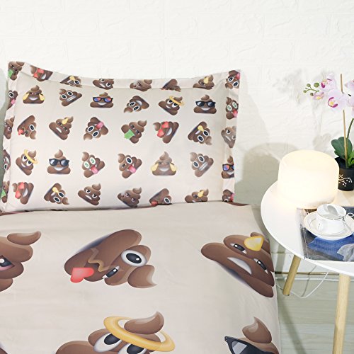JF-440 Kids Poop-Themed 3-Piece Full Size Bedding Set - 1 Duvet Cover & 2 Pillow Shams (No Comforter Included) | Fun Children's Room Decor for Boys & Girls | Perfect for Themed Bedrooms, Sleepovers & Playful Nursery Designs