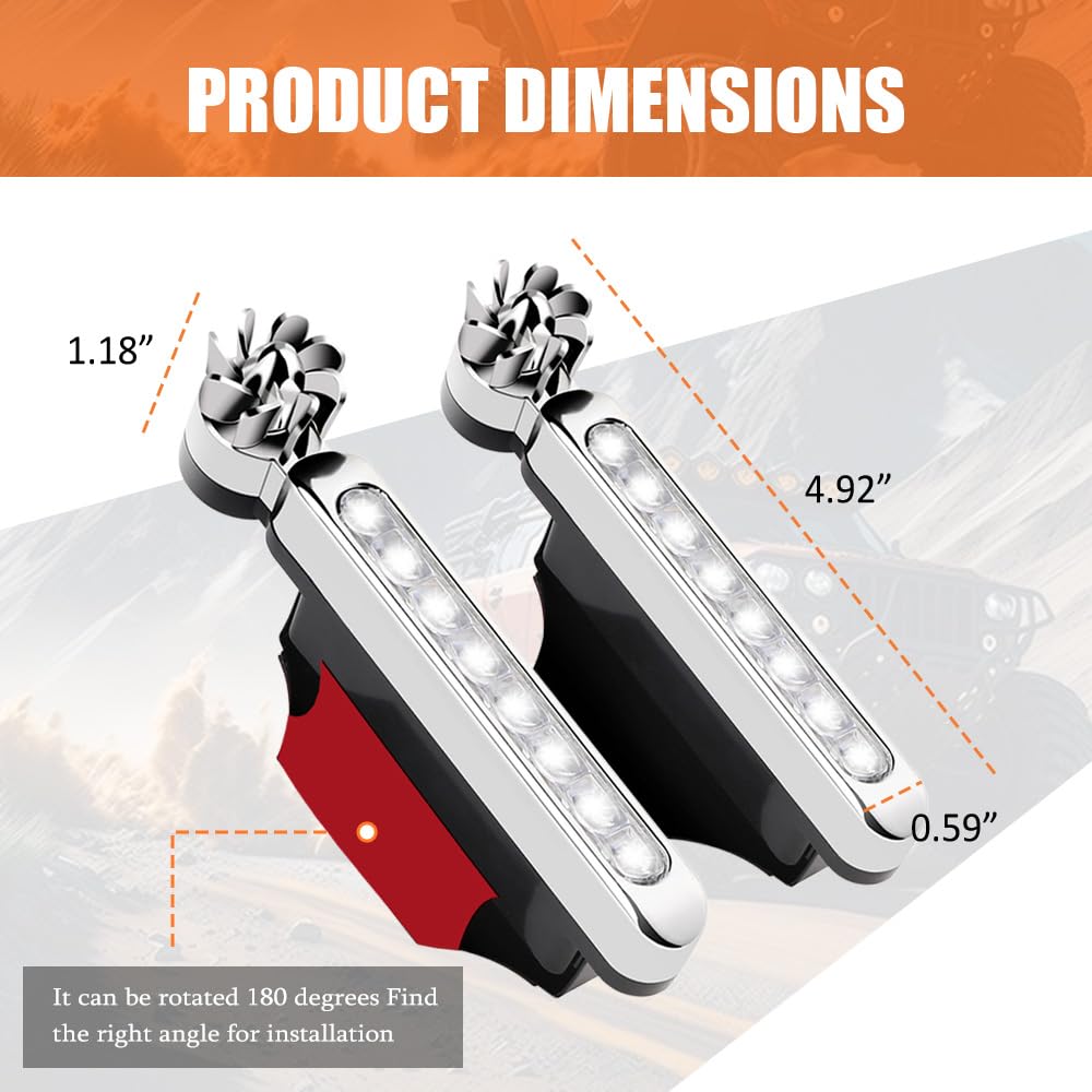 Deemars 2 Pack LED Wind Powered Car Lights - Waterproof Auto Daytime Running Lights with No External Power Needed | Perfect for Trucks, SUVs & General Vehicles (Daytime Visibility & Safety)
