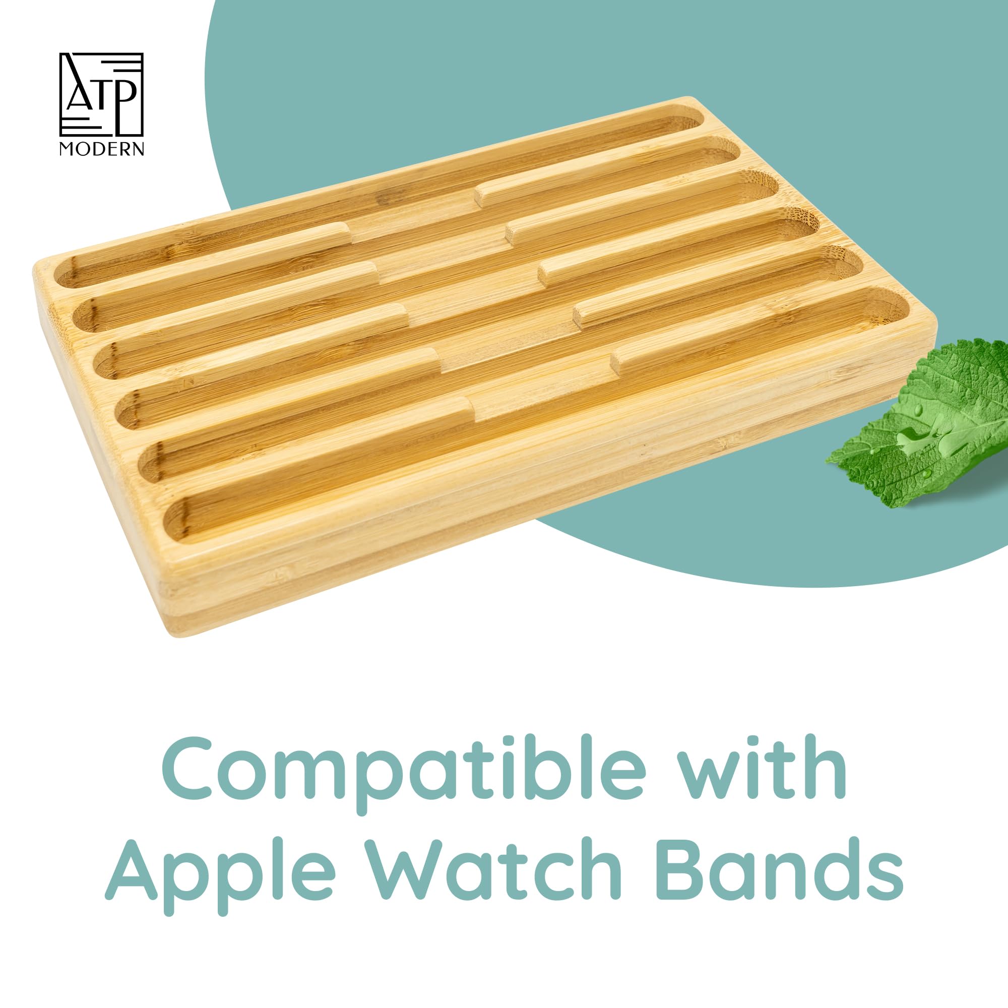 Wooden Apple Watch Band Organizer - Universal Watch Band Holder & Display Stand - Solid Wood Design for All iWatch Bands - Perfect for Home, Office, or Travel Storage