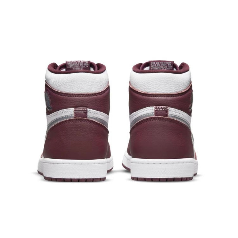 Air Jordan 1 High Retro Bordeaux Metallic Silver White Sneakers - Men's Basketball Shoes for Streetwear & Casual Fashion