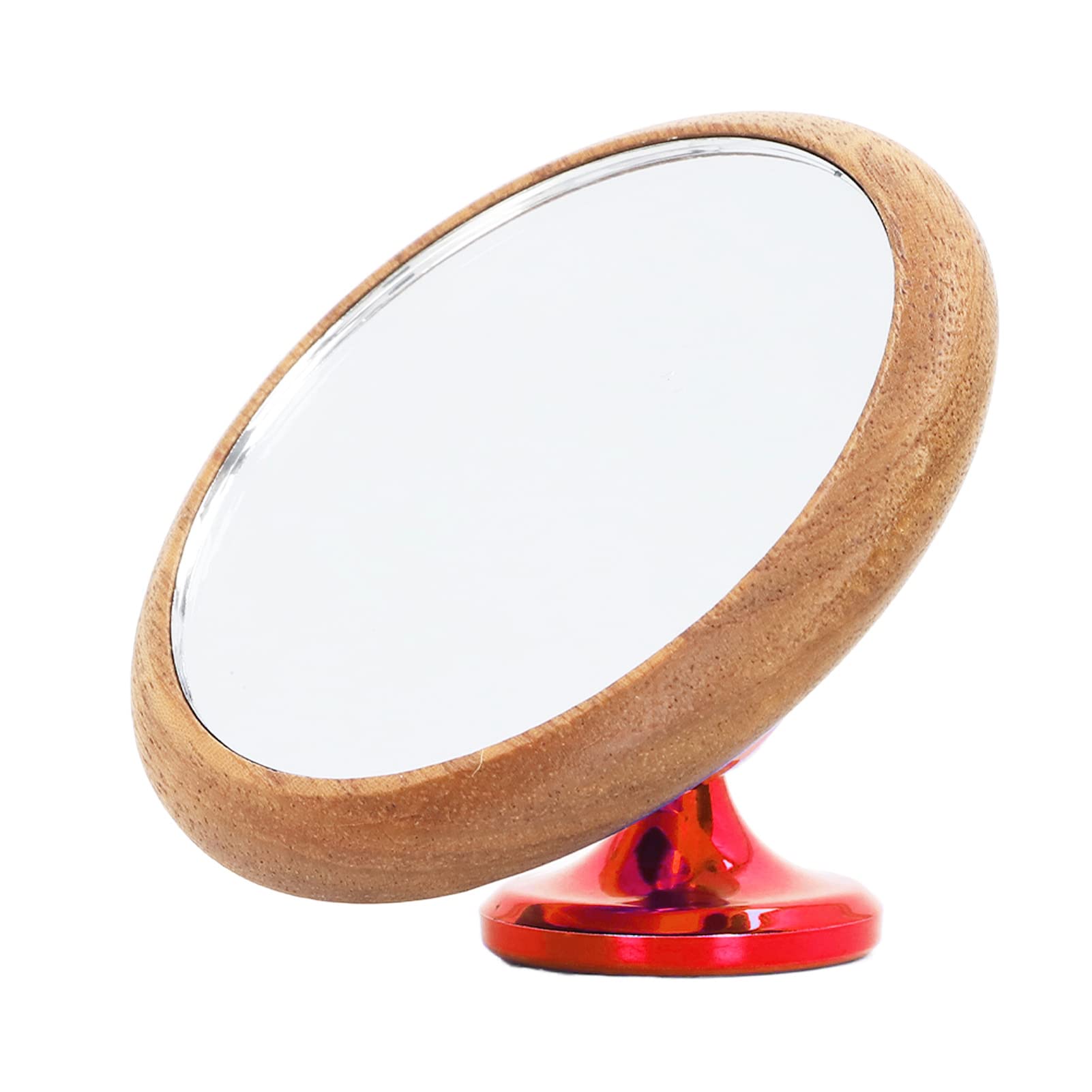 360° Rotatable Walnut Coffee Shot Mirror - Small Magnetic Reflective Mirror for Visual Coffee Extraction & Rate Observation (Red) - Perfect for Baristas & Home Brewing Enthusiasts