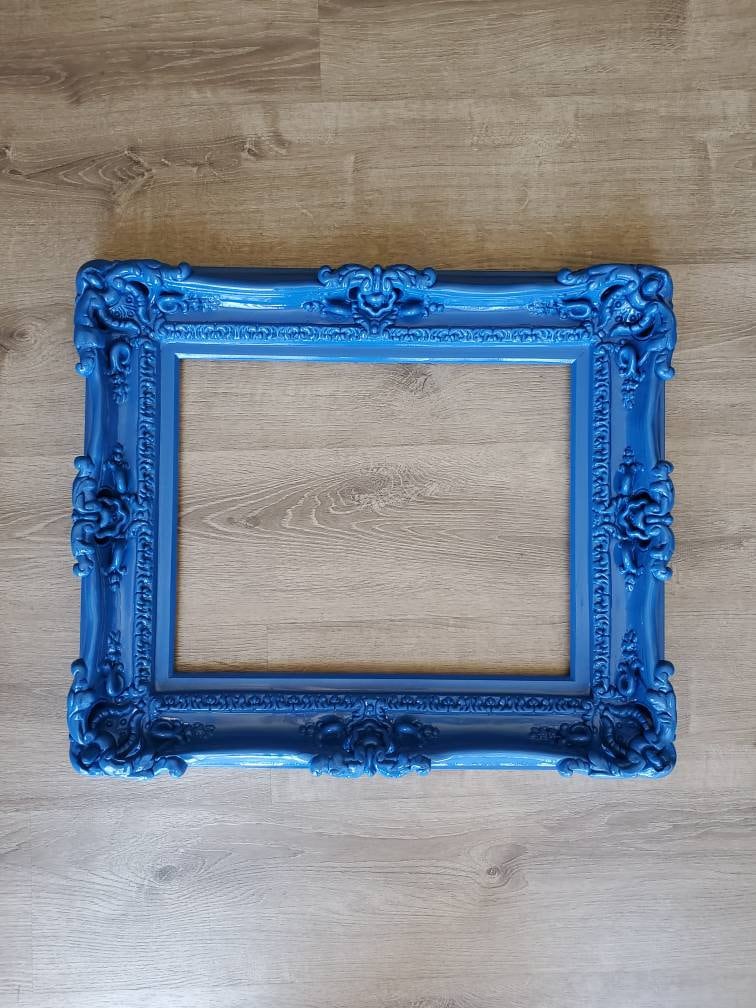 16x20 Bright Blue Baroque Picture Frame - Elegant Fancy Photo Frame for Wall Art, Paintings & Home Decor | Perfect for Living Room, Bedroom & Office Display