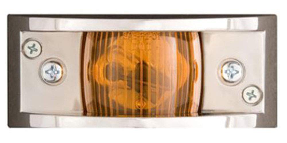Optronics MC81-AS Amber LED Clearance Light - Chrome Plated Heavy Duty Truck Trailer Marker Light for Semi Trucks, Trailers & RVs (DOT Compliant) - Perfect for Night Driving Safety & Vehicle Visibility