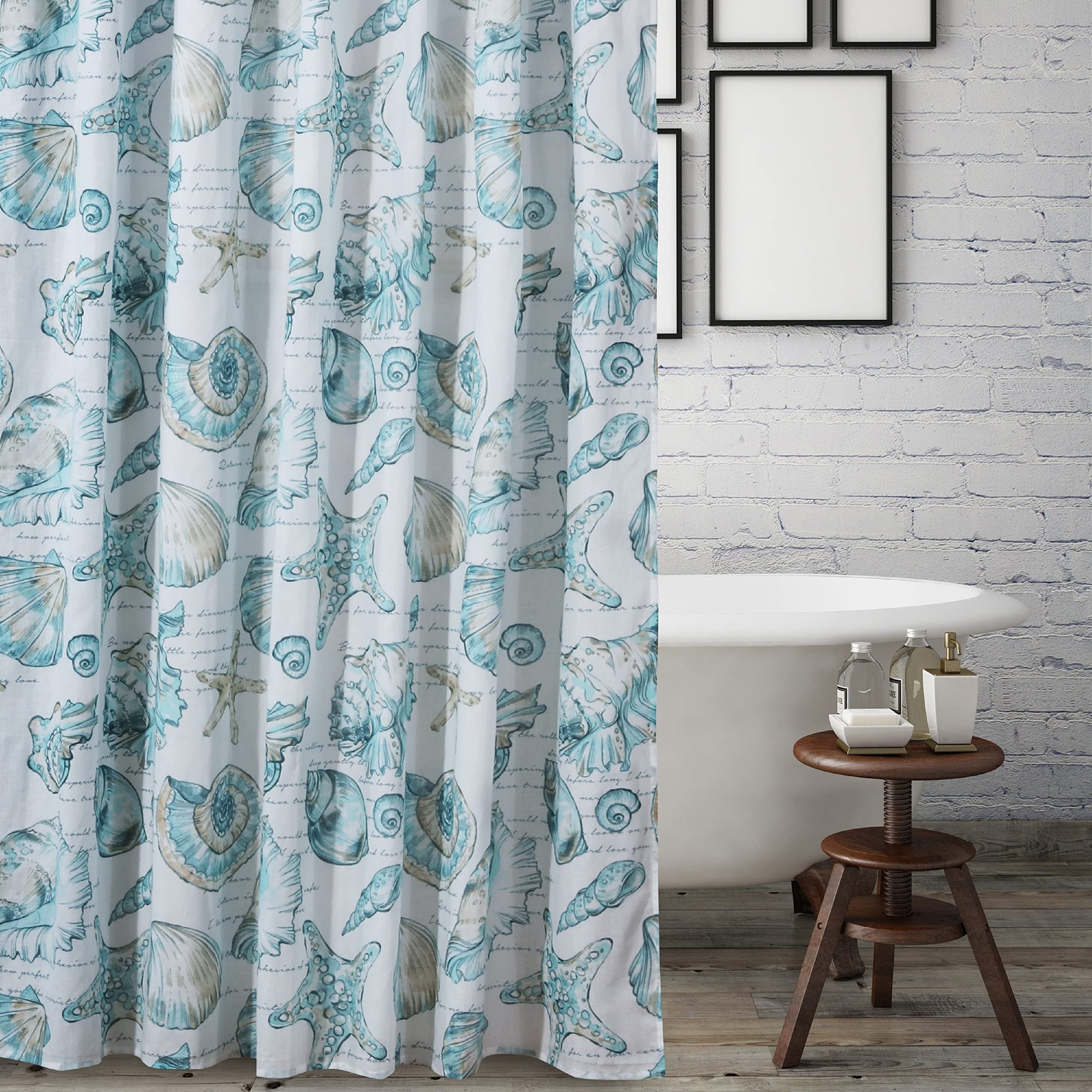 Cruz Coastal Shower Curtain Linen - Waterproof Bathroom Decor for Beach Theme, Nautical Style, and Coastal Home Decor | Perfect for Bathrooms, Guest Suites, and Vacation Rentals