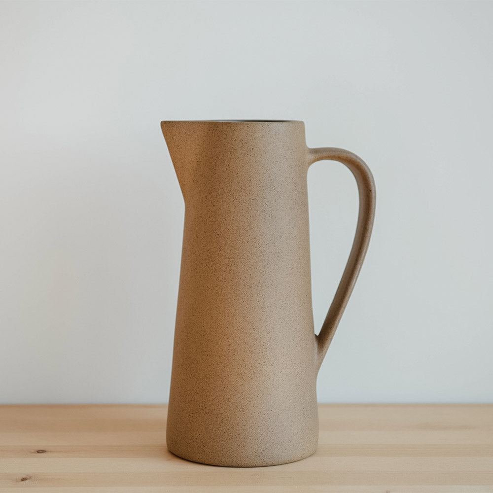 Premium Ceramic Terracotta Water Pitcher - 32oz Tall Clay Jug for Iced Tea, Lemonade & Cold Brew - Perfect for Summer Parties, Kitchen Decor & Rustic Tablescapes