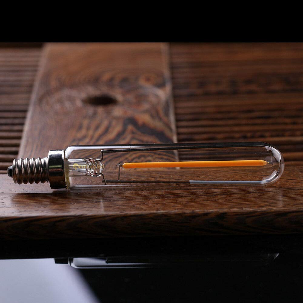 E12 LED Filament Bulb - 1W Dimmable Edison Light Bulb (4 Pack) - 2200K Warm White Candelabra Night Light - T20 Tubular Design - 10W Incandescent Replacement for Chandeliers, Sconces & Vintage Fixtures - Perfect for Bedroom, Living Room & Restaurant Ambiance Lighting