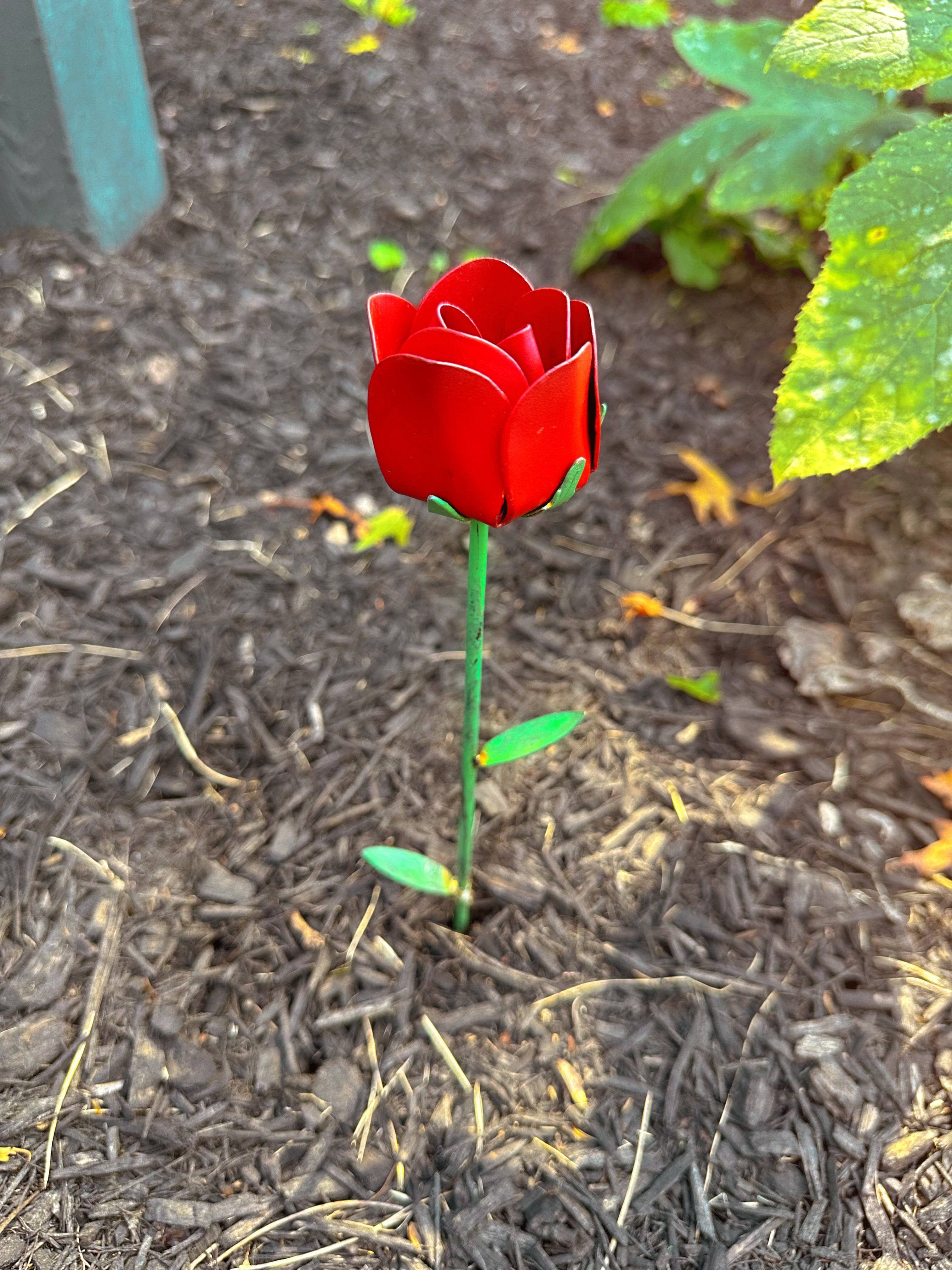 Red Rose Artificial Plant Pick - Realistic Silk Flower Stems for Home Decor, Wedding Bouquets, and DIY Floral Arrangements
