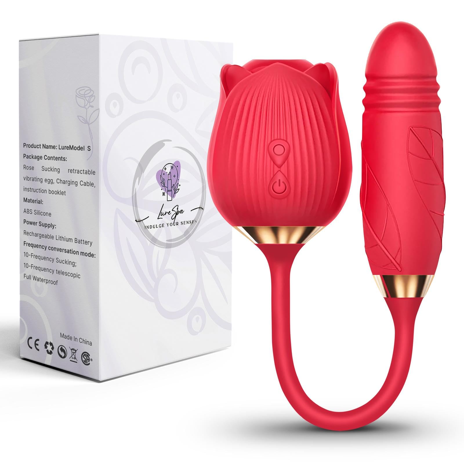 2024 New Rose-Shaped Dildo Vibrator - 10 Powerful Suction & Thrusting Modes for G-Spot & Clitoral Stimulation | Rechargeable Adult Sex Toy for Women & Couples | Perfect for Solo Play, Foreplay & Spicing Up Relationships
