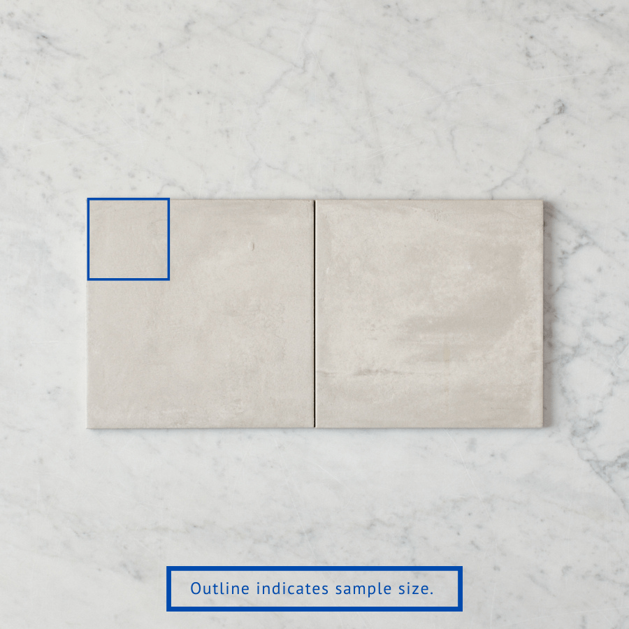 Ocean Beach White Encaustic Look Square Tile Sample - Waterproof Ceramic Floor & Wall Tiles for Bathroom, Kitchen, and Poolside Decor