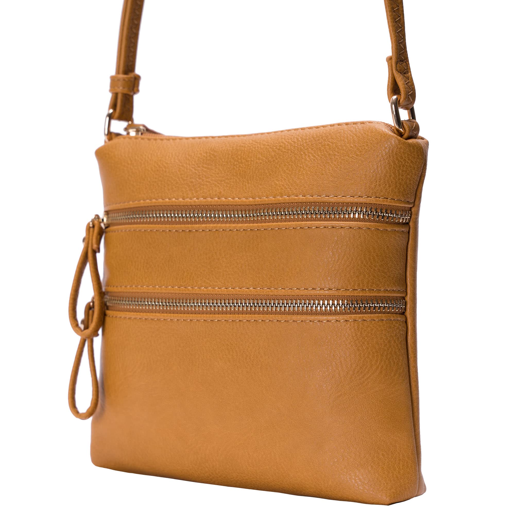 Solene Multi Zipper Pocket Crossbody Bag with Adjustable Strap - Lightweight Travel Purse & Everyday Messenger Bag for Women - Perfect for Daily Commute, Shopping & Travel Accessories