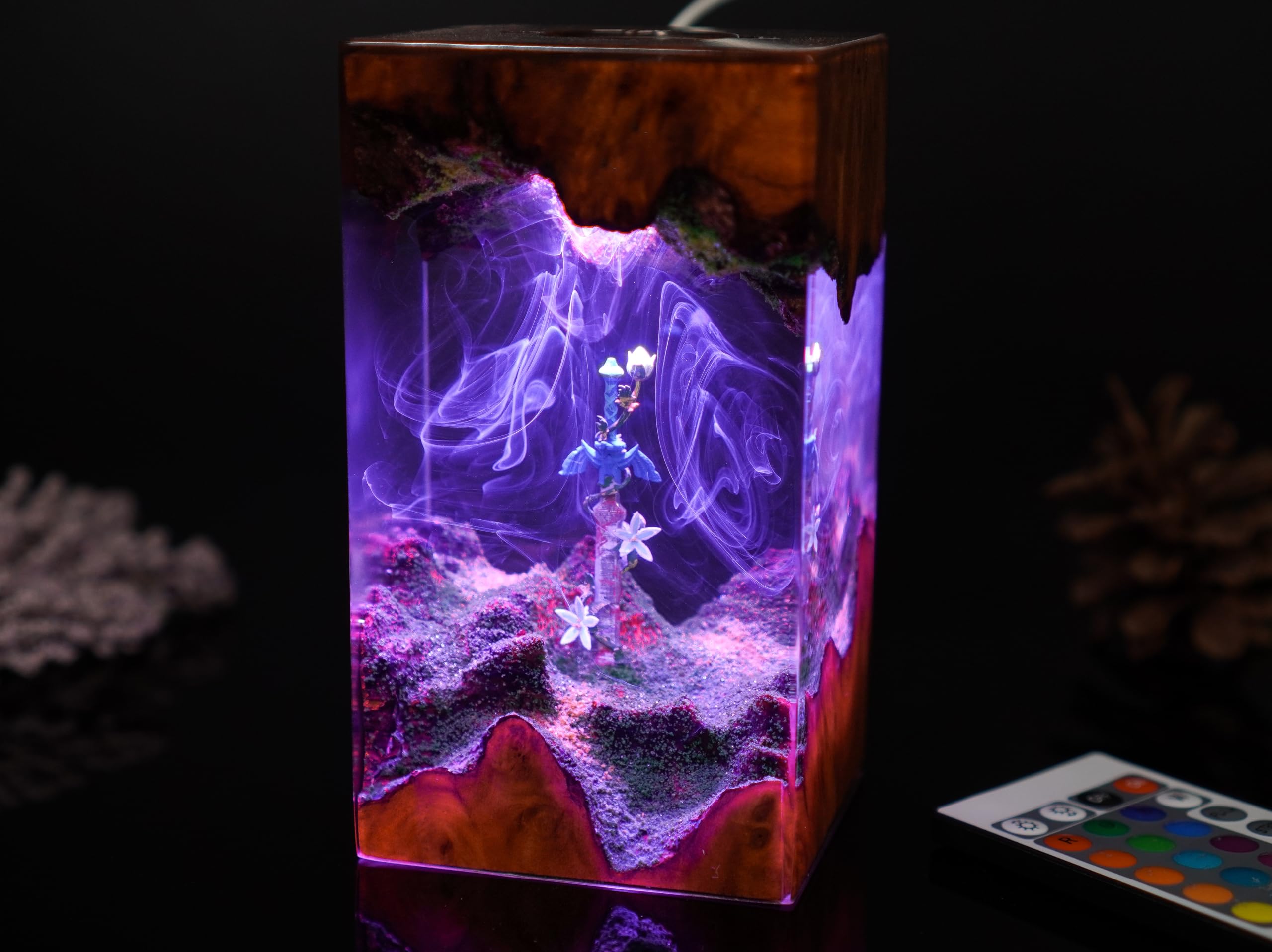 Legend of Zelda Master Sword & Silent Princess Flower Night Light - 8x15cm Resin Wood Gaming Lamp for Bedroom, LoZ/TOTK/BOTW Themed Decor, Perfect Gift for Gamers & Birthday Present - Creates Cozy Gaming Atmosphere