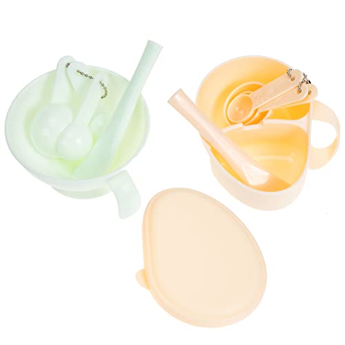 KALLORY Professional Makeup Brush Set & Hair Styling Tools - 2-Piece Face Mask Mixing Bowl Kit for DIY Skincare & Beauty Routine | Perfect for Home Spa, Salon Use & Makeup Artists