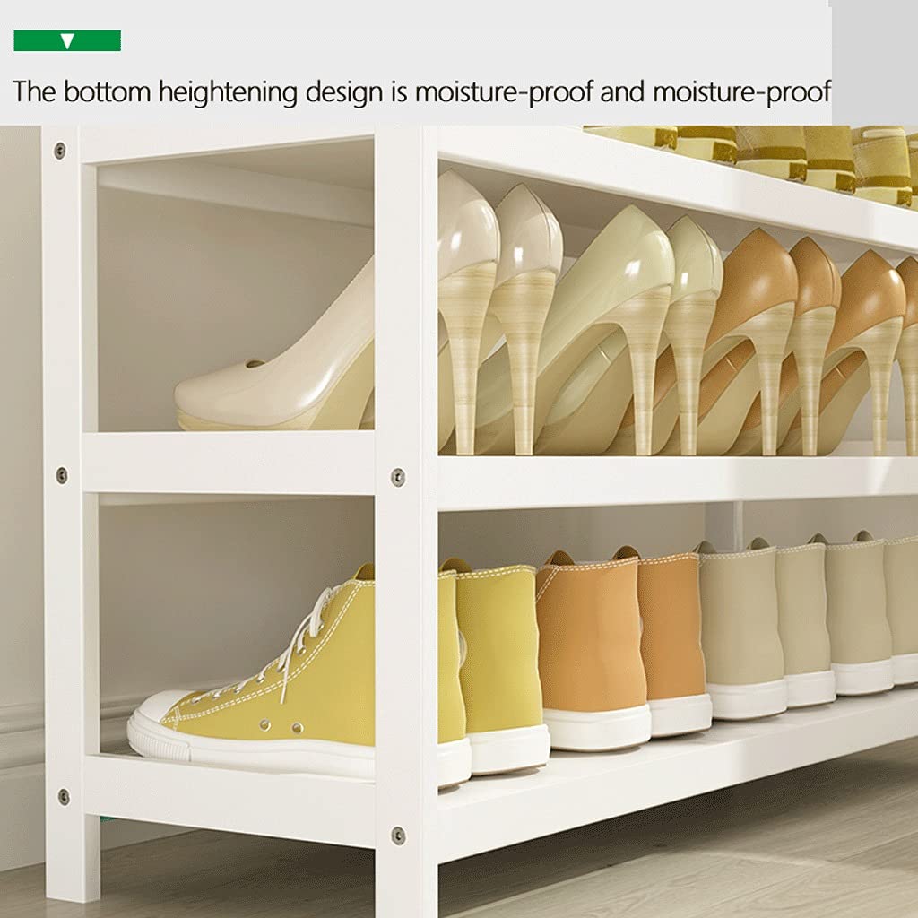 Premium 5-Tier Expandable Bamboo Shoe Rack - Holds 16 Pairs of Shoes - Space-Saving Storage Organizer for Living Room, Bedroom, Garage & Entryway - White (27.6 Inches) - Perfect for Small Spaces & Shoe Lovers