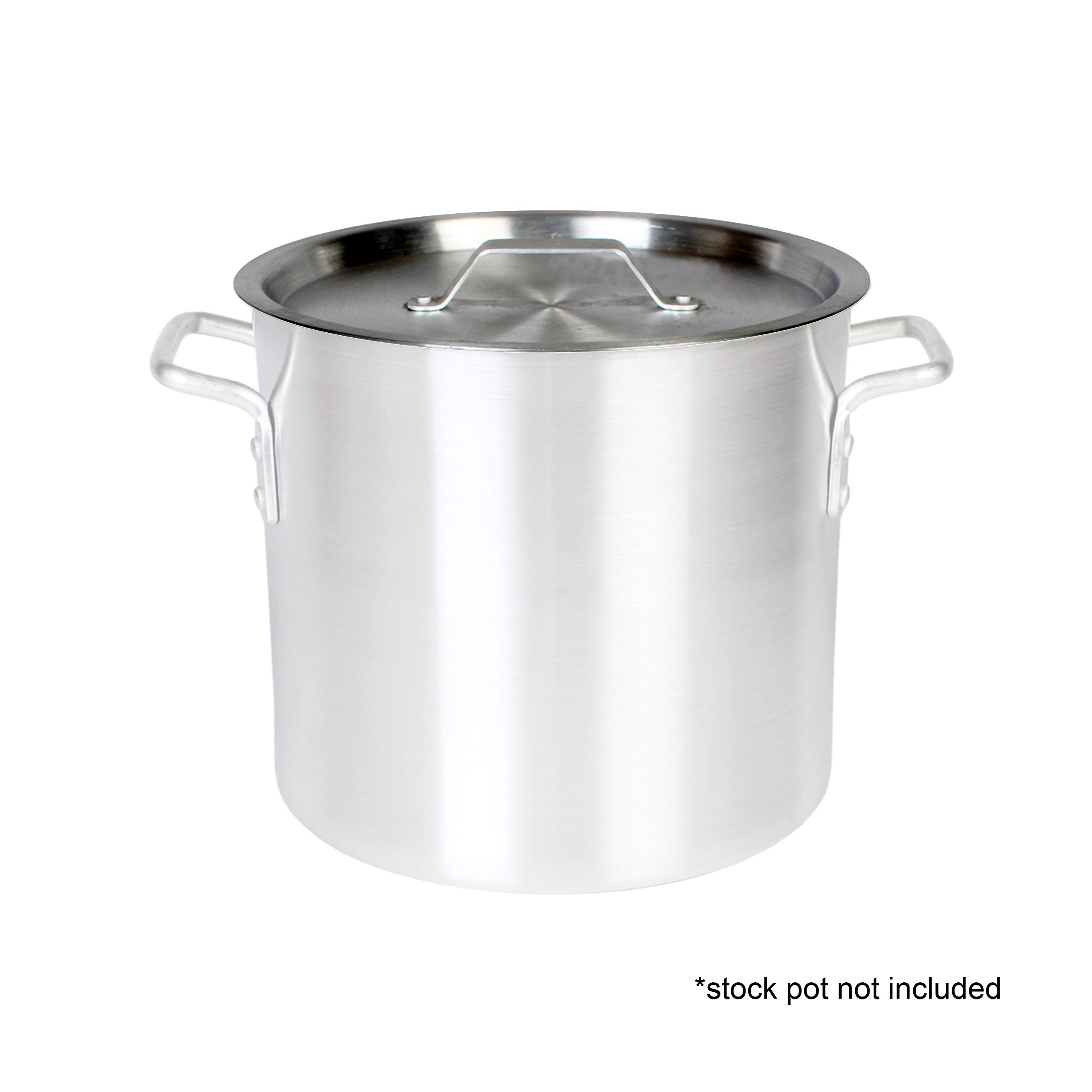 Thunder Group 20 Quart Aluminum Stock Pot Lid - Silver, Heavy Duty & Durable for Cooking, Boiling, Stewing - Perfect for Home Kitchens, Restaurants & Catering
