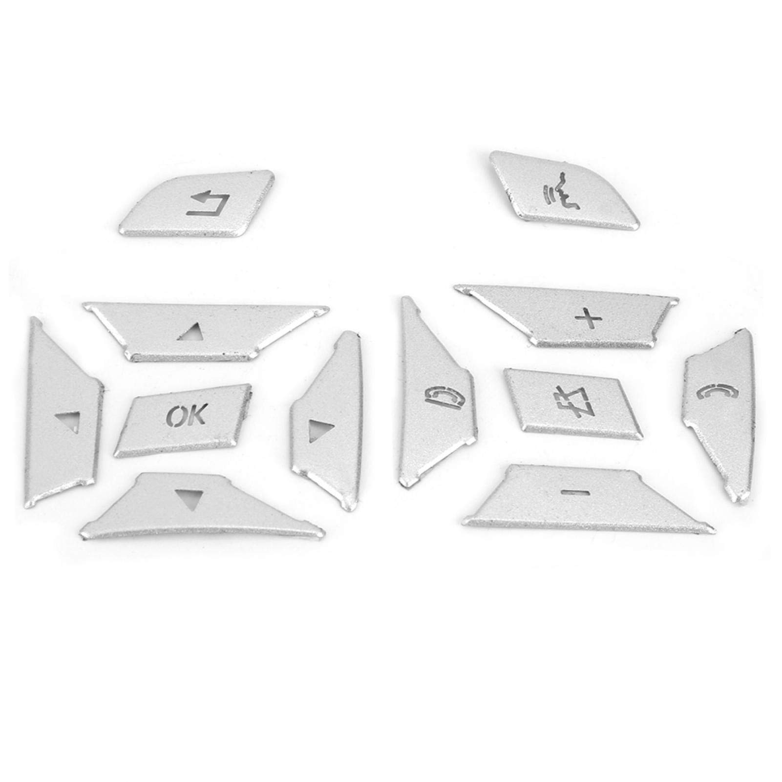 12pcs Aluminum Alloy Steering Wheel Button Stickers for Mercedes Benz W204 W212 W117 - Premium Car Accessories for Button Protection & Trim Upgrade - Perfect for Daily Driving & Car Interior Enhancement