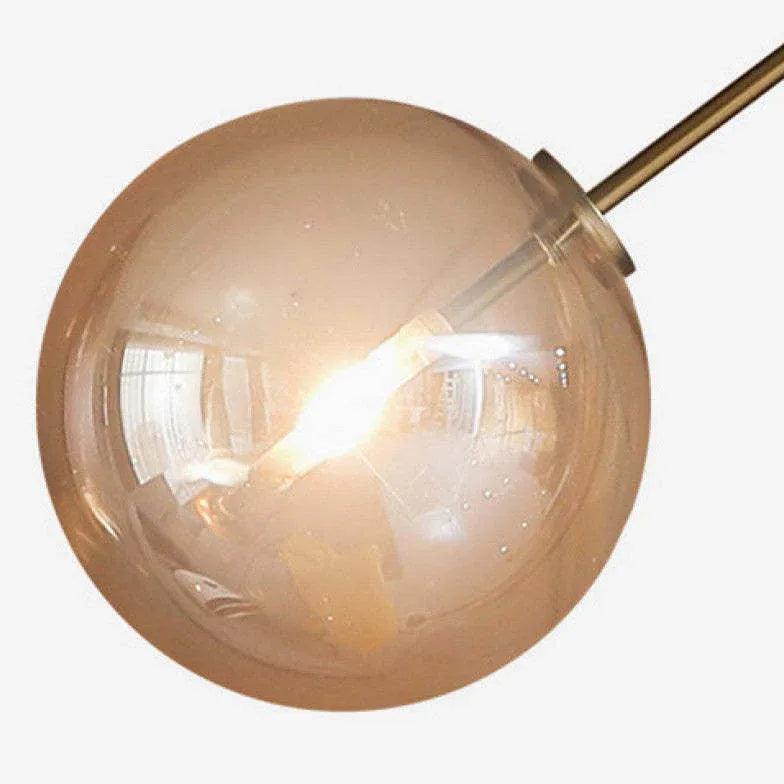 Minimalist Sphere Long Arm Metal Floor Lamp - Modern Adjustable Standing Light for Living Room, Bedroom, or Office Decor