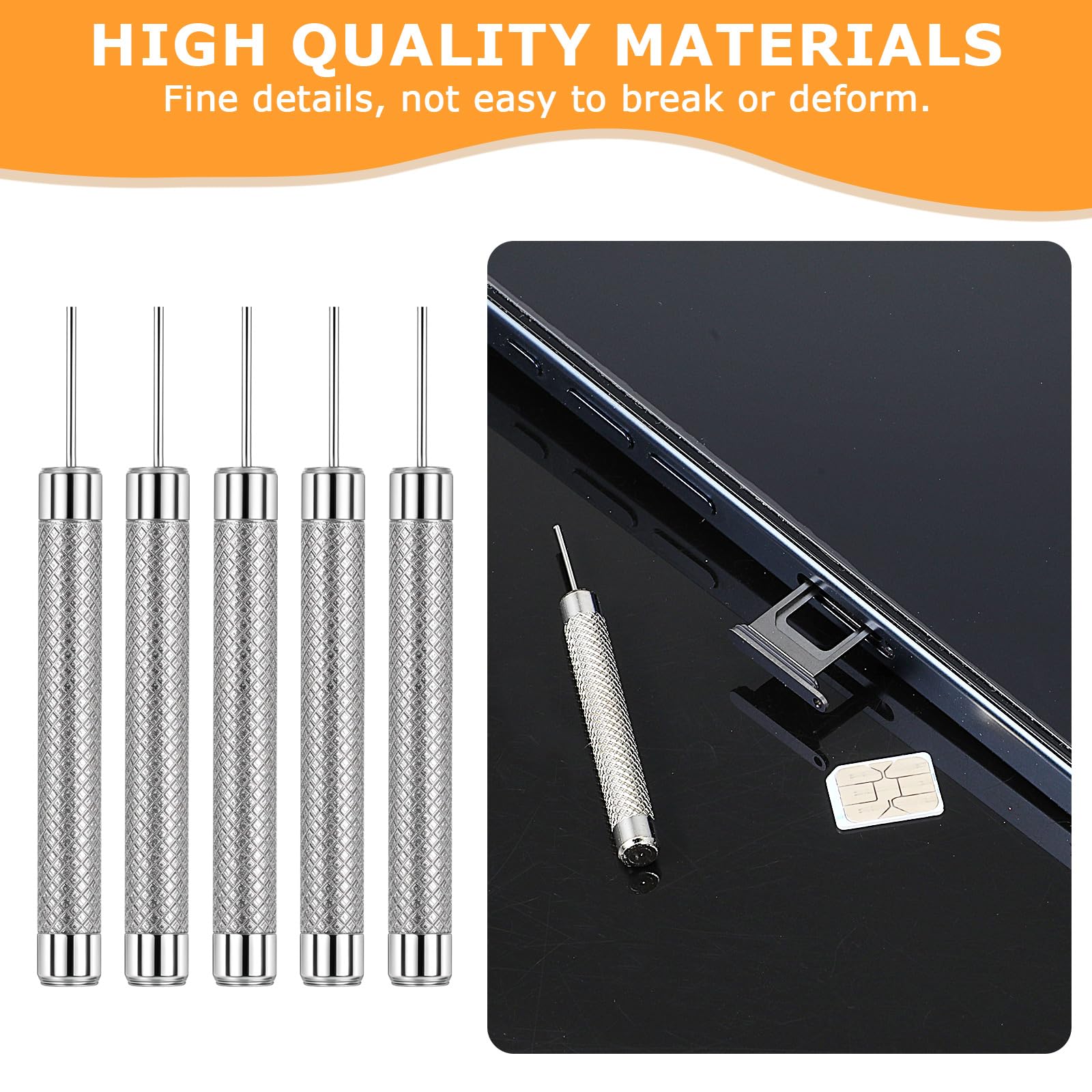 5PCS SIM Card Ejector Tool Kit - Universal Phone Tray Pin Needle Opener for iPhone, Samsung, Android & All Smartphones - Perfect for Travel, Repair & SIM Card Replacement