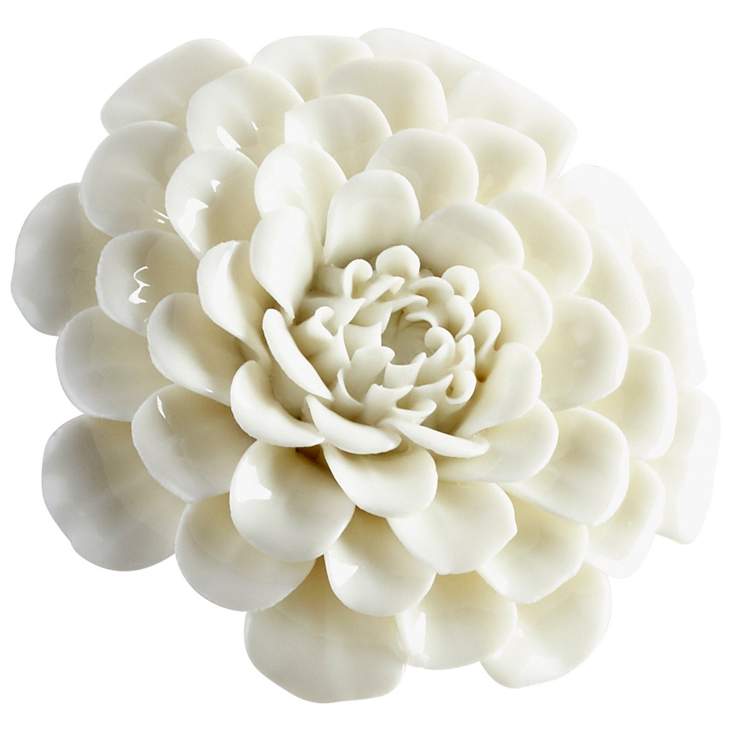 Flourishing Flowers Wall Decor - Small Off White Glaze Ceramic Art Piece | Cyan Design 09106 | Perfect for Living Room, Bedroom & Office Decor