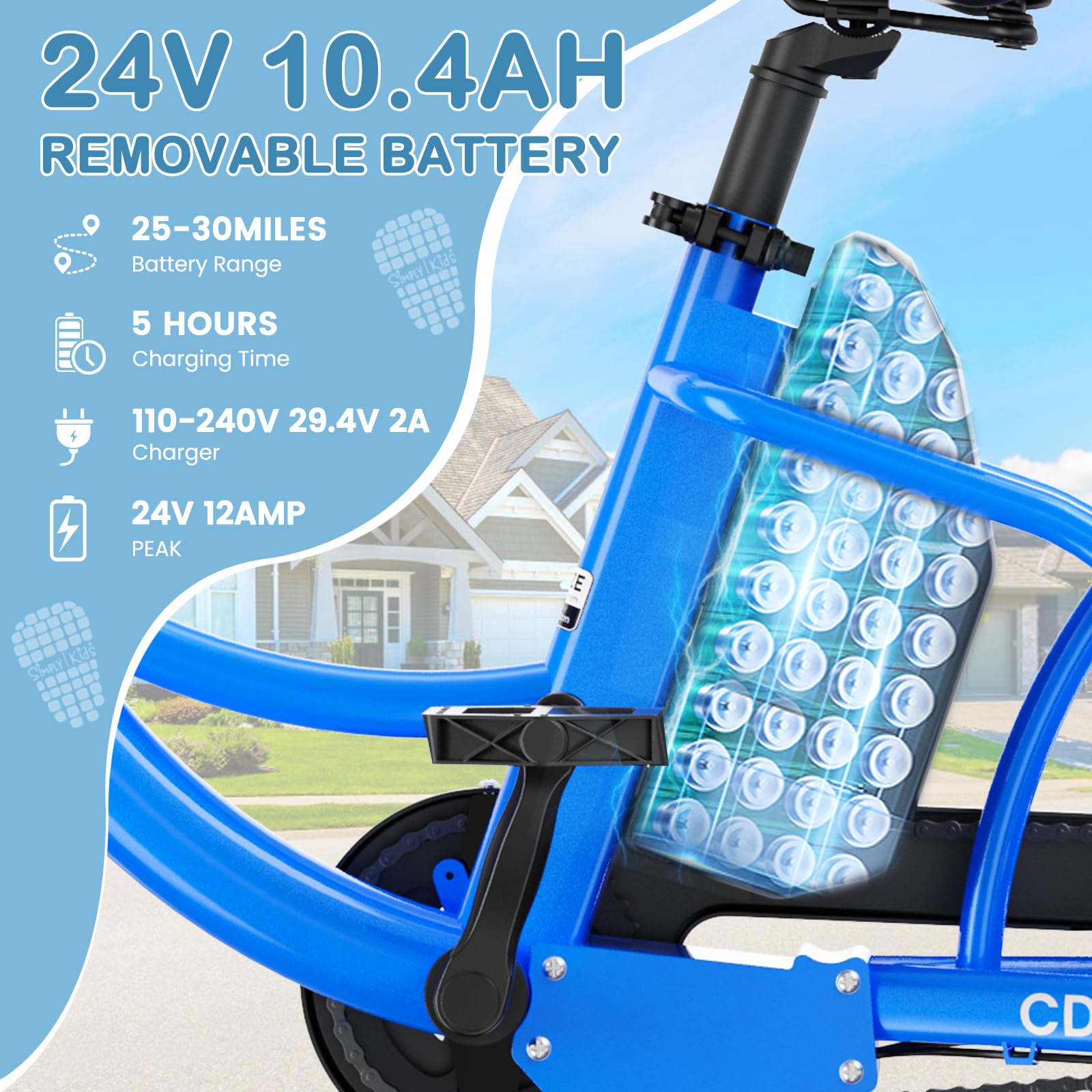 DoCred 16IN 3.0 Fat Tire Electric Tricycle for Adults & Youth - 250W Aluminum Frame E-Trike with Removable Battery & Rear Basket - Perfect for Commuting, Grocery Shopping & Leisure Rides