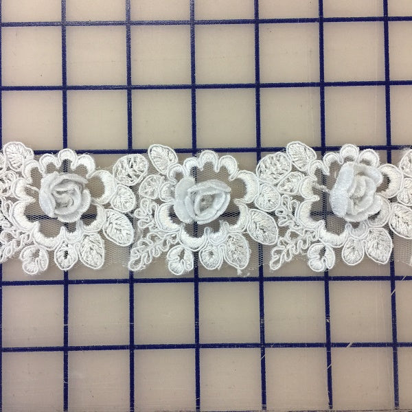 3D White Rose Design Non-Metallic Wall Trim - Elegant Home Decoration for Living Room, Bedroom & Bathroom