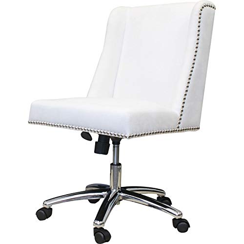 White Velvet UrbanPro Desk Chair for Home Office & Study