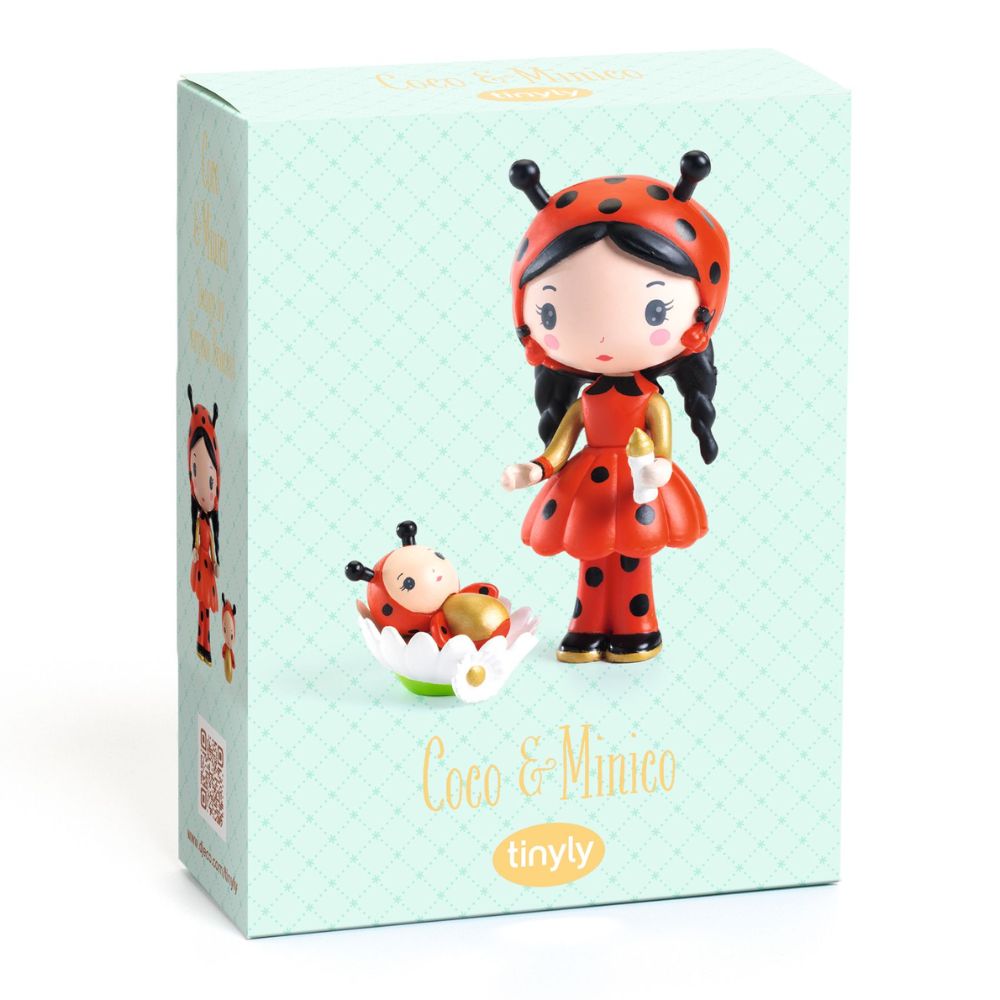 Djeco Tinyly Coco & Minico - Adorable Miniature Figurine Set for Kids' Pretend Play & Collectibles | Perfect for Dollhouses, Party Favors & Creative Storytelling