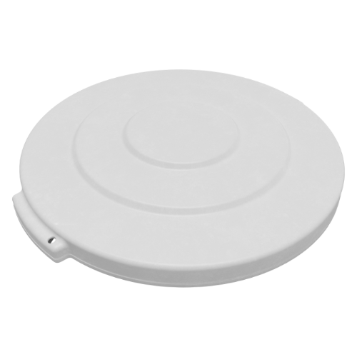 Carlisle 84104502 Bronco Round Waste Trash Can Lid - 44 Gallon White Plastic Cover for Outdoor & Indoor Use - Perfect for Commercial Kitchens, Offices, and Home Garbage Bins