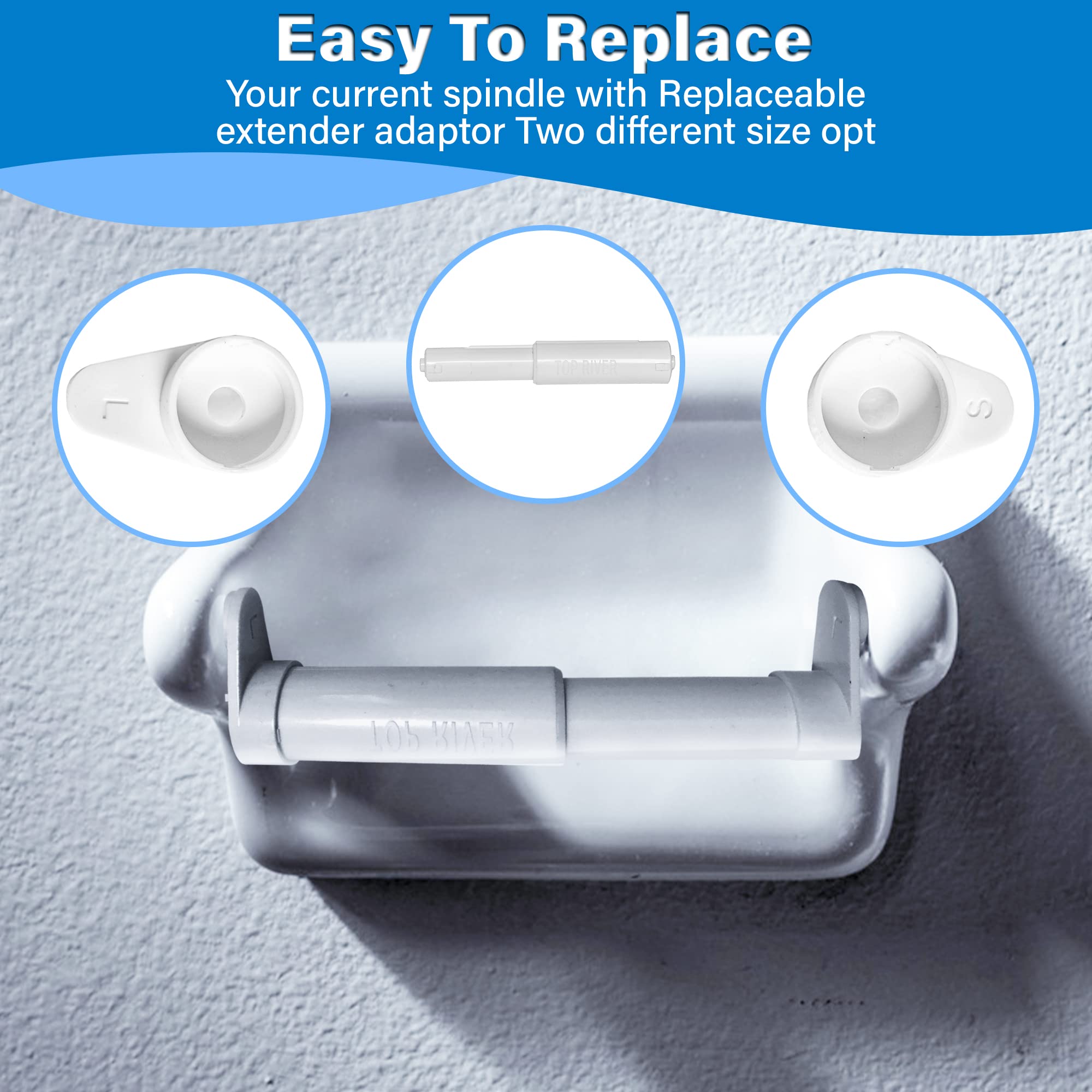**Extra Long Toilet Paper Holder Extender - Fits Double, Triple & Mega Rolls - Heavy Duty Bathroom Organizer (2-Pack) - Perfect for Large Families & High-Traffic Restrooms**