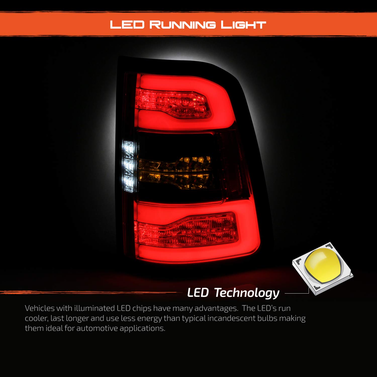 AKKON LED Chrome Tail Lights for 2019-2022 Ram 1500 - Sequential Turn Signal Brake Lamps (Halogen Type, Left+Right Pair) - Upgrade Your Truck's Style & Safety for Night Driving & Off-Road Adventures