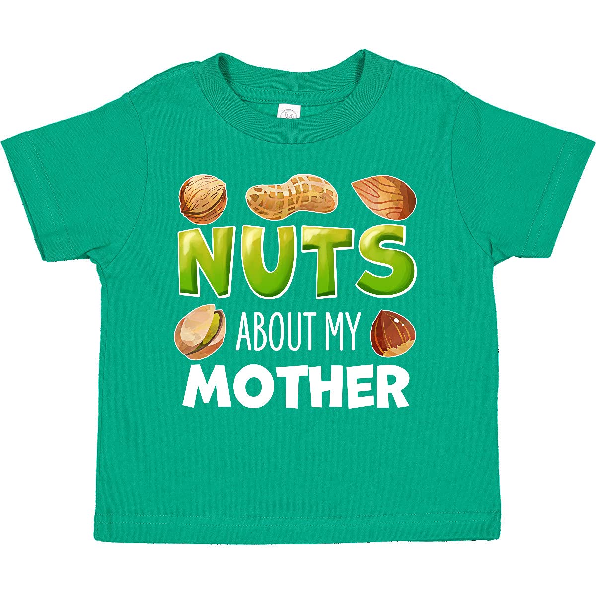 Funny Nuts About My Mother Peanut Almond Pistachio Toddler T-Shirt - Cute Graphic Tee for Kids & Toddlers - Perfect for Mother's Day, Family Photos & Casual Wear