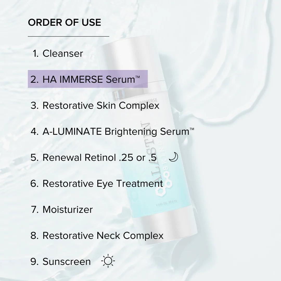 Alastin HA (Hyaluronic Acid) IMMERSE Serum - Hydrating Anti-Aging Face Serum for Dry Skin - Perfect for Nighttime Skincare Routine & Daily Moisturizing