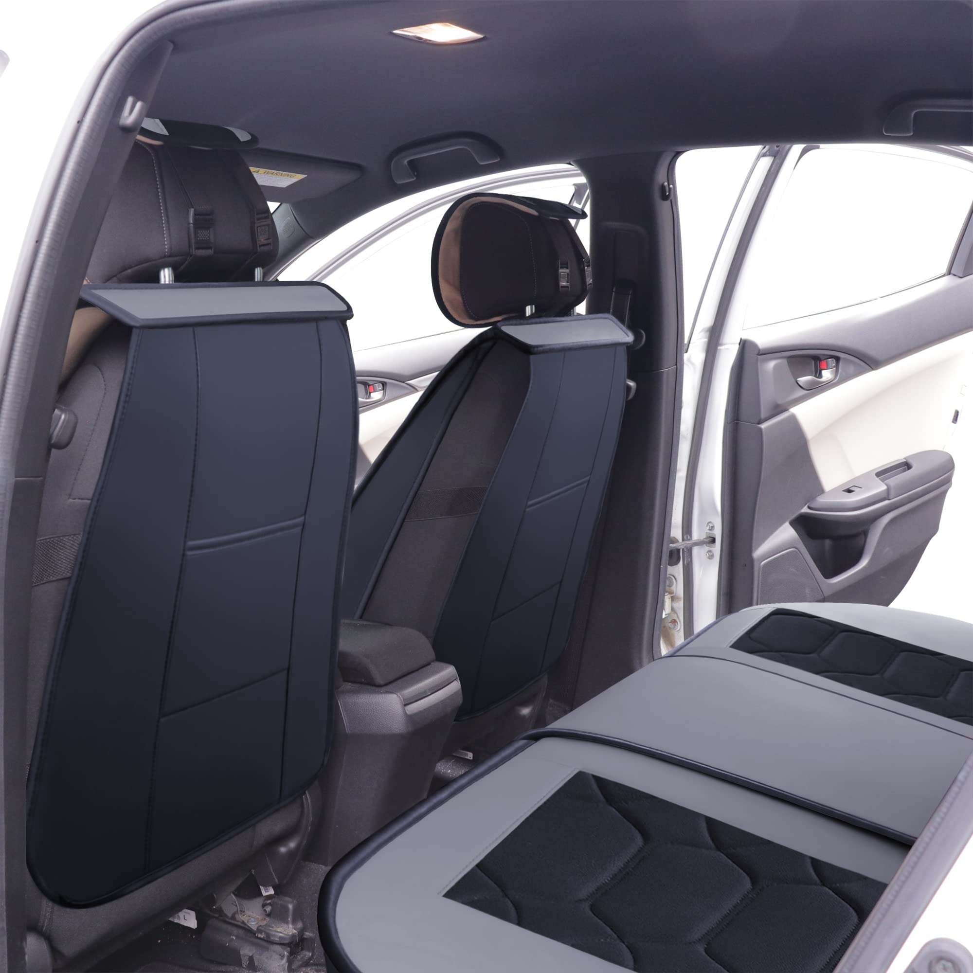 Premium Custom Fit Honda Civic Seat Covers 2011-2025 - Leather Front Pair (Gray) for 2/4 Door Sedan/Coupe/Hatchback | Durable Protection & Comfort | Perfect for Daily Commute & Road Trips