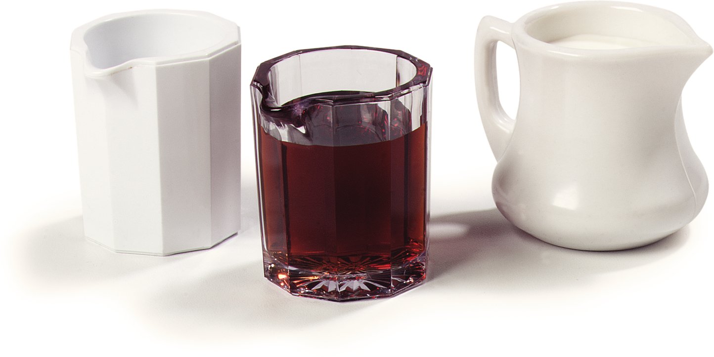 Carlisle FoodService Products 2.1 oz Clear Plastic Syrup Pitcher & Creamer Pitcher - Durable Kitchen, Home & Restaurant Use for Coffee, Tea, Pancakes & Desserts