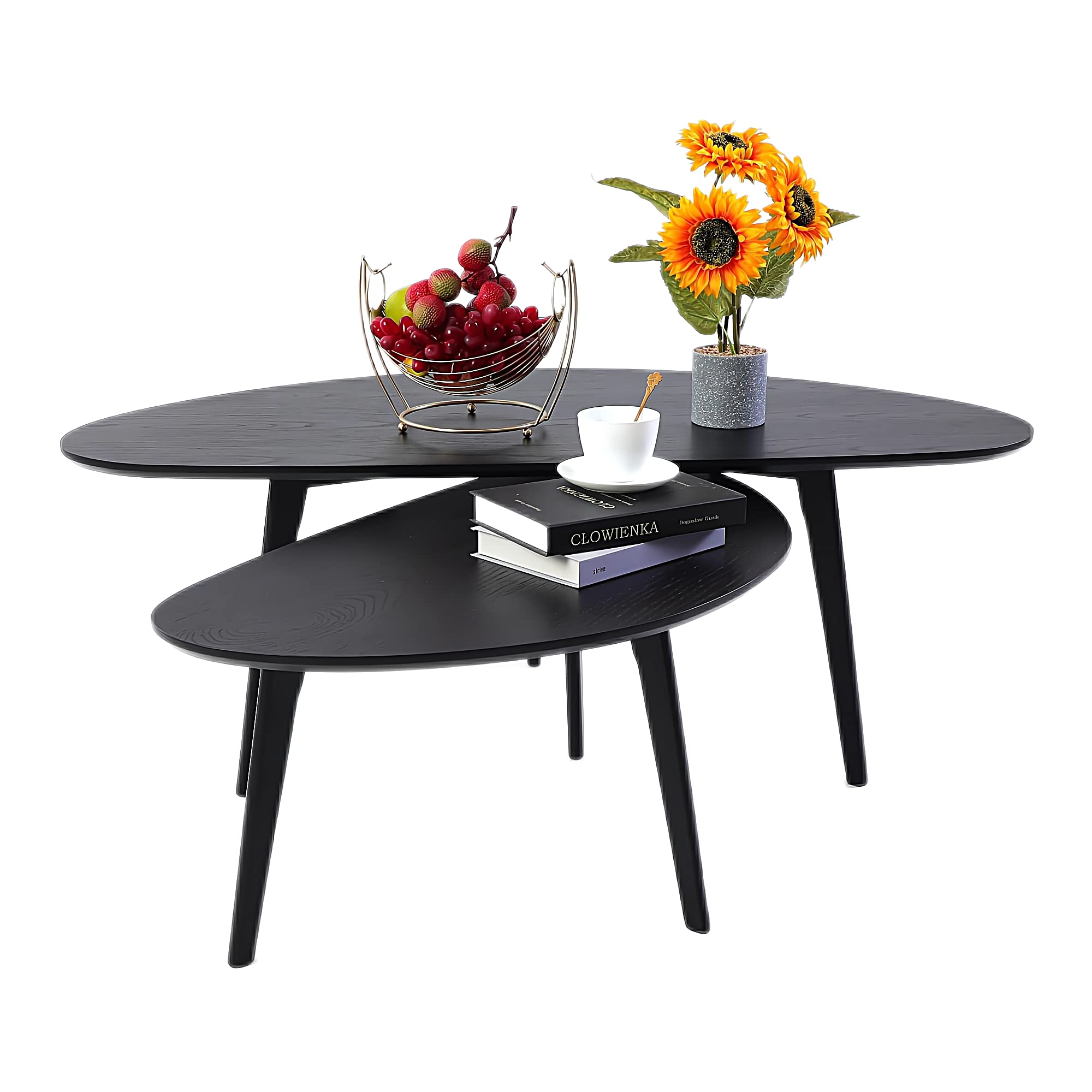 Mid Century Modern Oval Coffee Table - 47.3