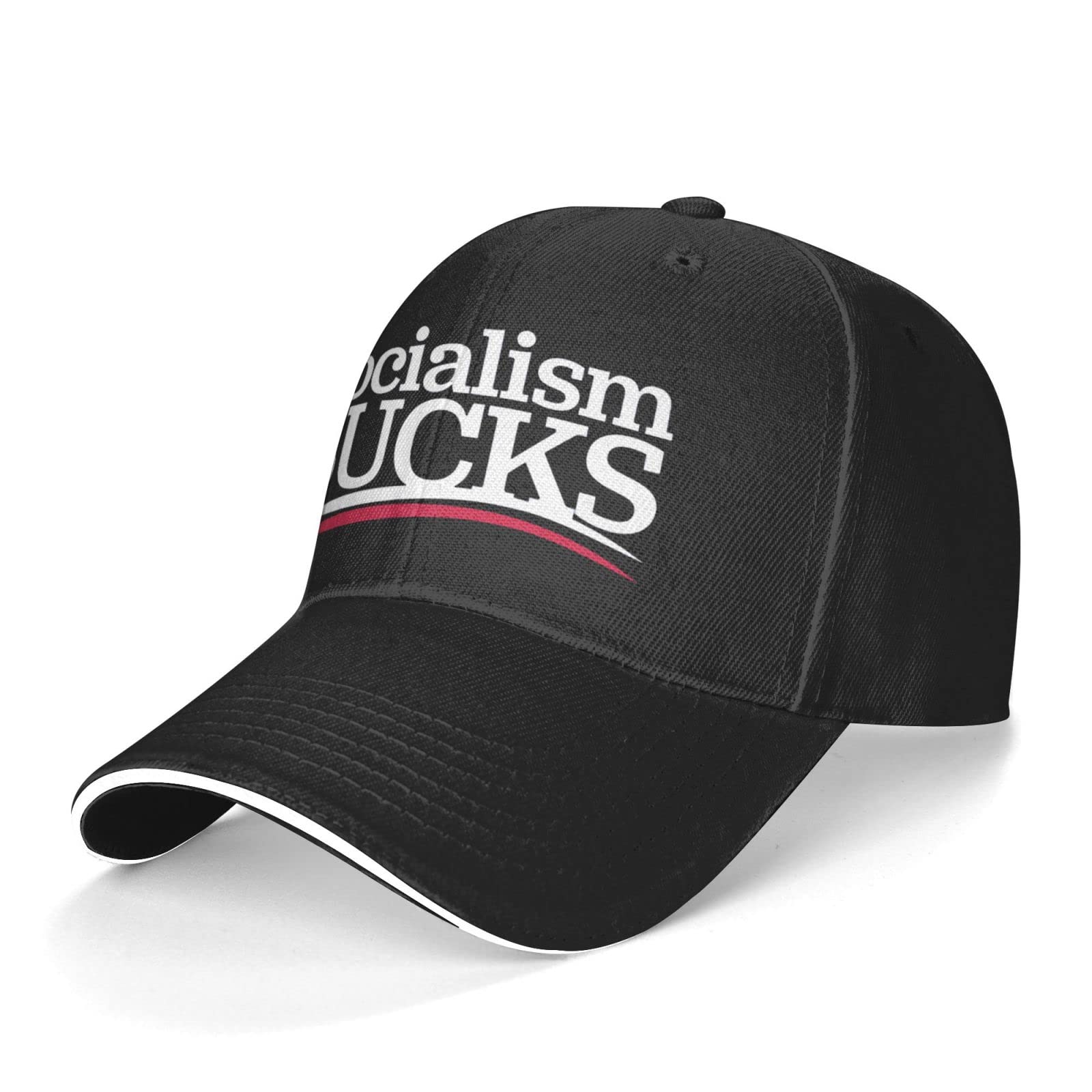 Socialism Sucks Baseball Cap - Adjustable Trucker Hat for Golf & Outdoor Activities - Custom Black Snapback for Men & Women - Perfect for Sports, Casual Wear & Political Statements