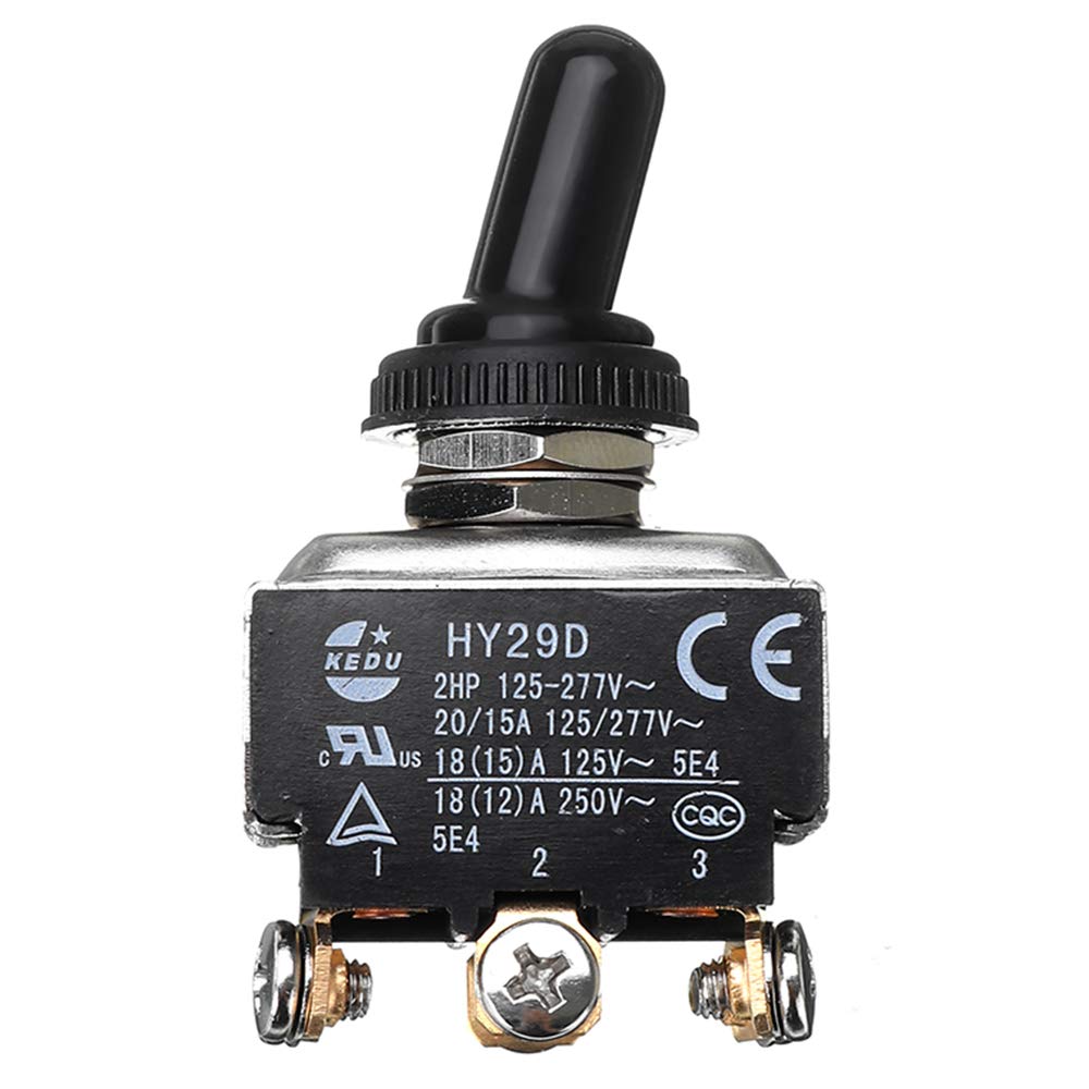 KEDU HY29D 125V/250V DPDT On-On Silver Contacts 6 Pin Momentary Screw Toggle Switch - Heavy Duty Electrical Switch for Industrial Equipment, Automotive, and Home Appliances