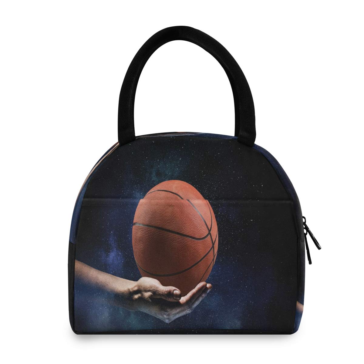 AUUXVA Insulated Lunch Box - Thermal Cooler Bag for Basketball & Galaxy Design, Durable & Leak-Proof for Office, School, Picnic, Beach, Hiking | Perfect for Men, Women & College Students | Keep Food Fresh for Hours