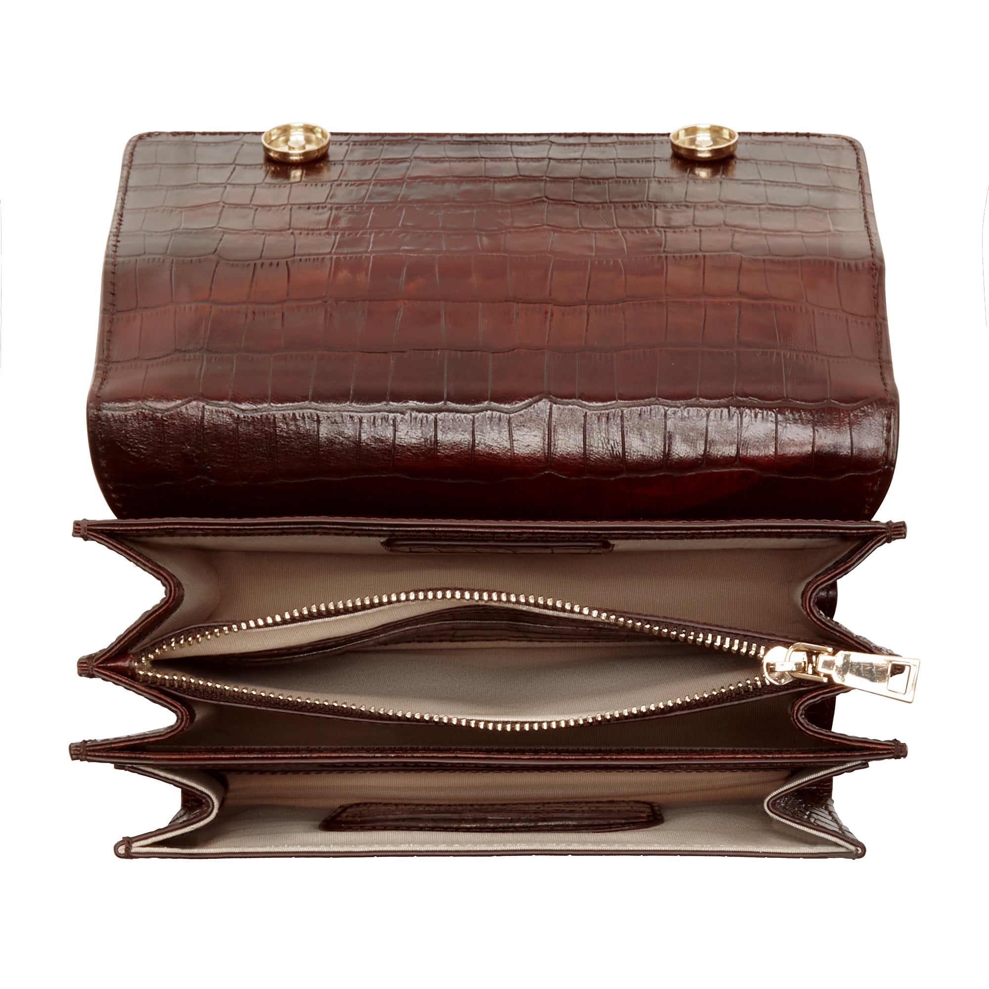 Valerie Crocodile Embossed Brown Leather Shoulder Bag for Women - Stylish & Durable Handbag for Work, Travel & Everyday Use