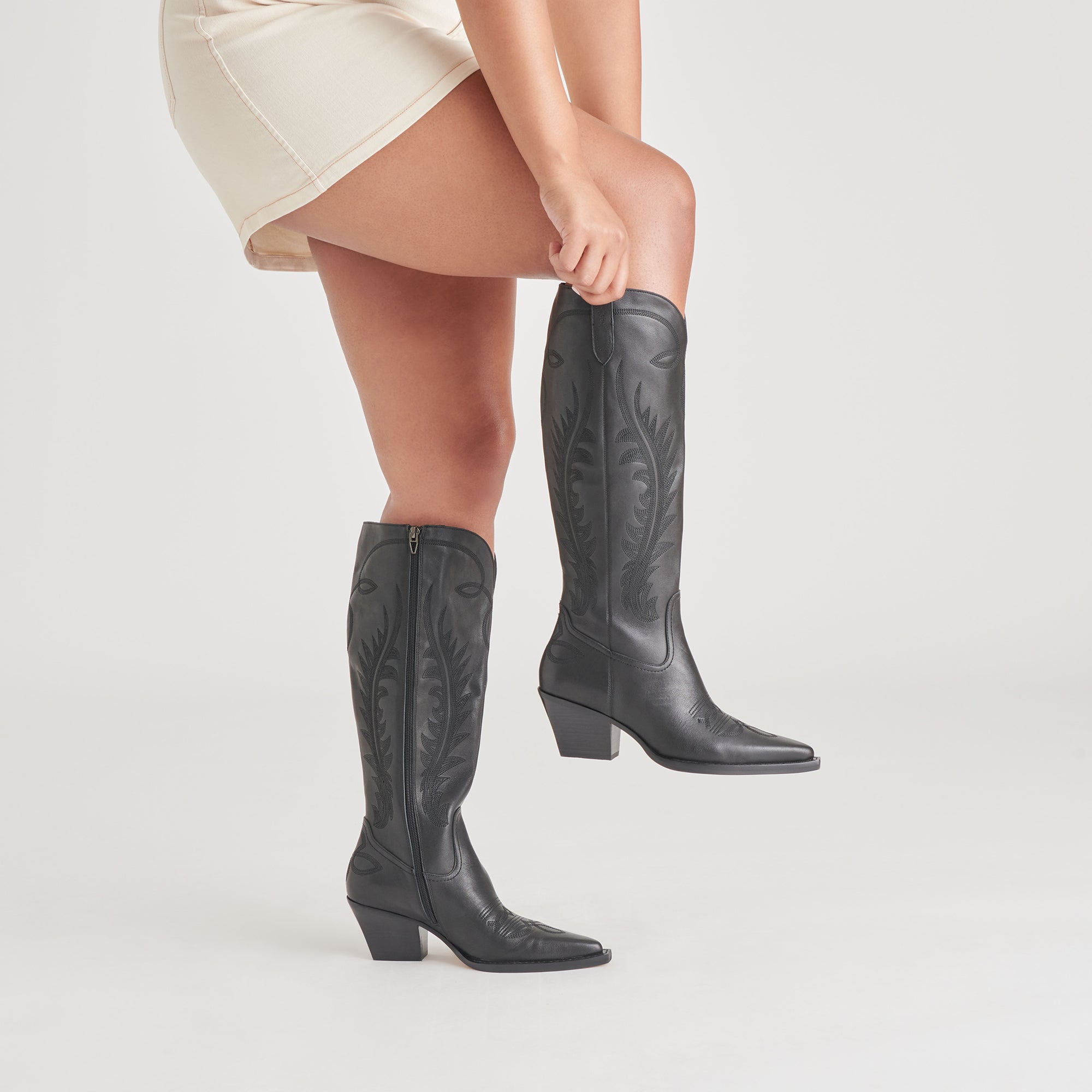 RYATT Wide Calf Boots for Women - Black Leather Ankle Boots with Comfortable Fit | Perfect for Work, Casual Wear & Outdoor Activities