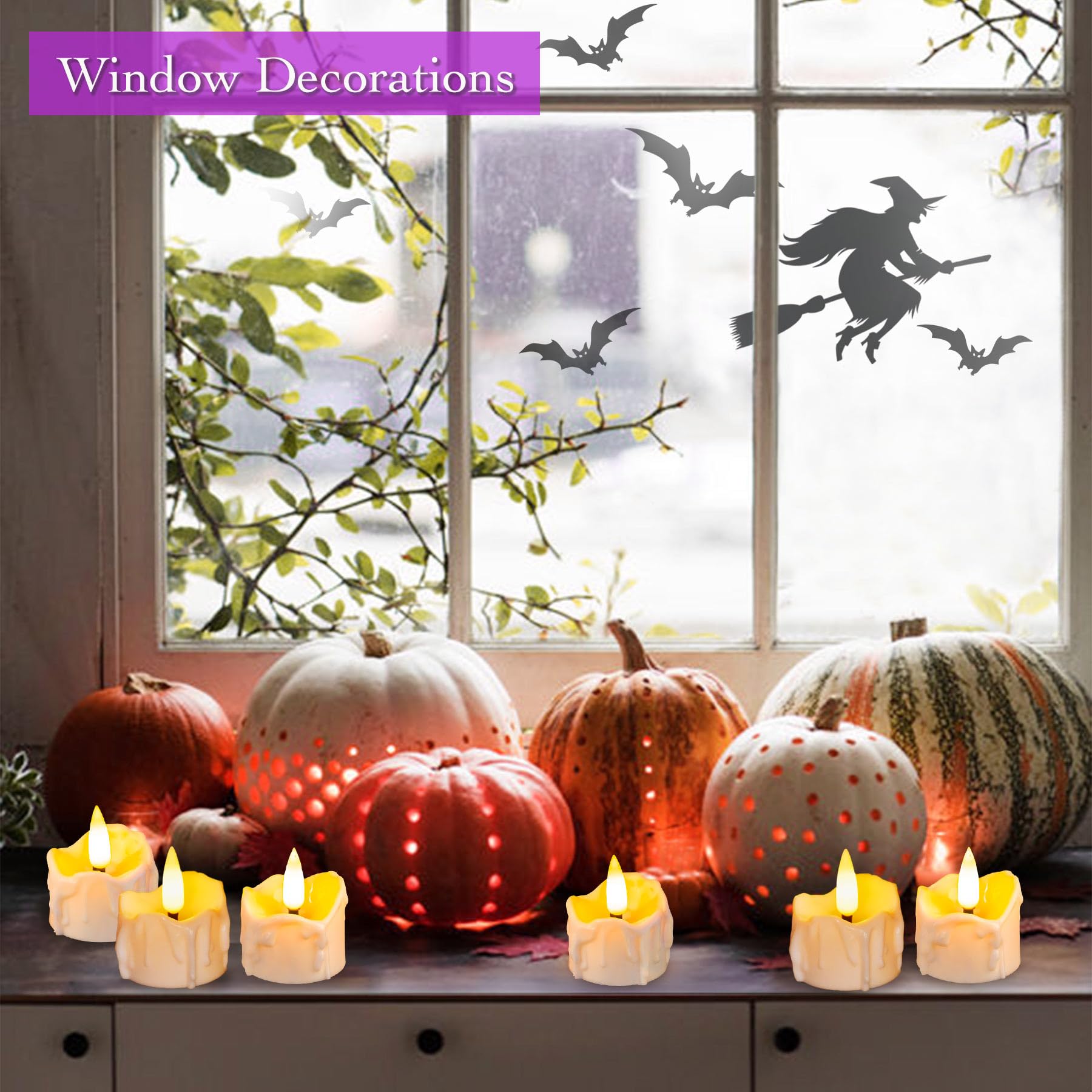 SingTok 12 Pack Battery Operated LED Tea Lights - Flameless Flickering Timer Candles for Christmas, Halloween, Pumpkin Decor - Perfect for Centerpieces, Weddings, Parties & Home Ambiance