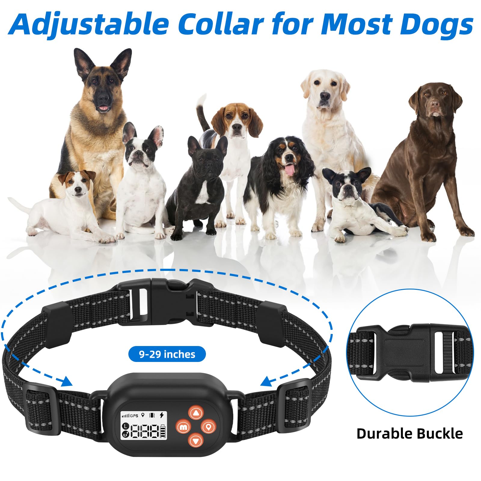 **Wireless GPS Dog Fence - Electric Pet Containment System with IPX6 Waterproof & Rechargeable Collar - Beep, Vibration & Shock Modes for Dogs Over 10 lbs - Perfect for Backyard, Training & Outdoor Safety**