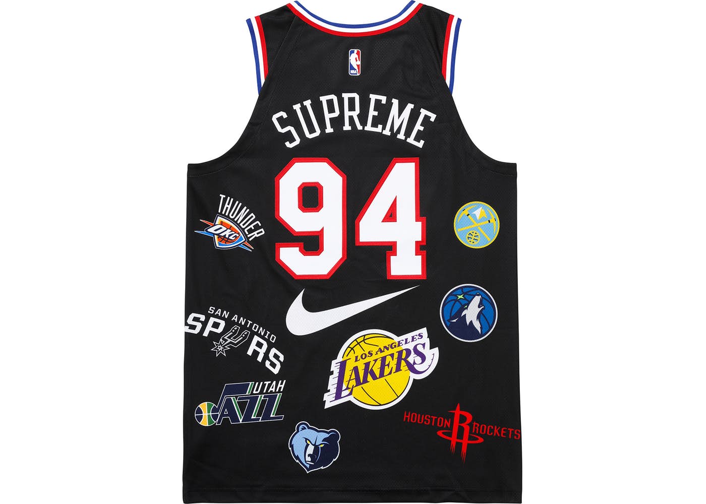 Authentic Supreme Nike NBA Team Jerseys - Black | Official Licensed Basketball Jerseys for Fans & Players - Perfect for Games, Collecting & Streetwear Fashion