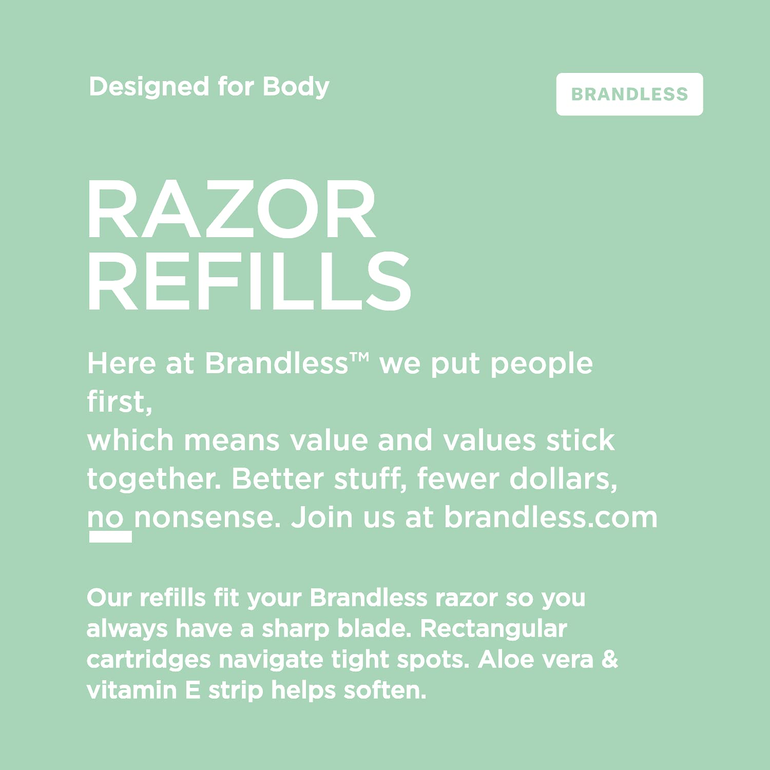 Brandless Razor Starter Kit & Refillable Blades for Women & Men - Smooth Body Shaving Essentials for Travel, Gym & Home Use