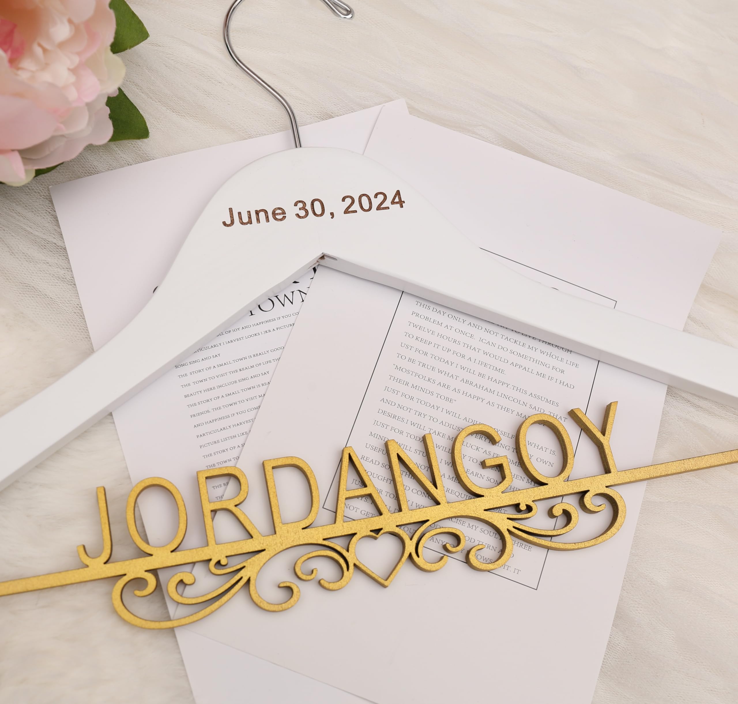 Personalized Wooden Wedding Hanger - Custom Bride & Bridesmaid Hangers with Engraved Names - Perfect for Wedding Gifts, Bridal Showers & Keepsakes