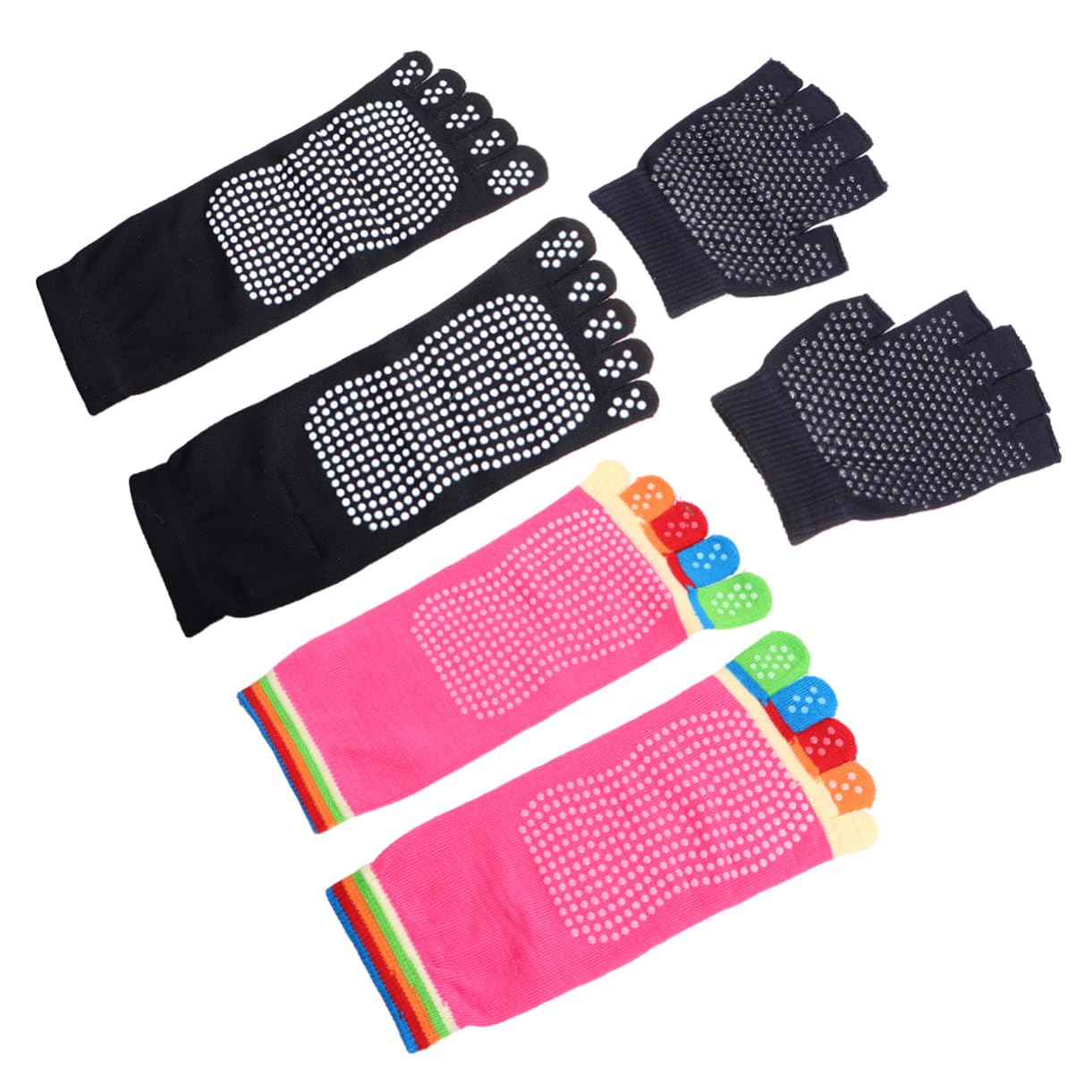 VALICLUD Non-Slip Tube Socks for Women - Soft Elastic Ankle Socks with Grip Pads (2 Pairs) - Perfect for Yoga, Pilates, Barre & Home Workouts