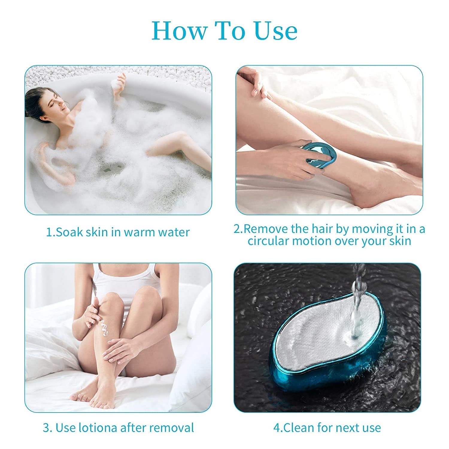 Magic Crystal Hair Remover - Painless Hair Removal Cream for Smooth Skin | At-Home Hair Eraser for Legs, Arms & Bikini Line | Gentle & Effective Crystal Hair Eraser for Women & Men
