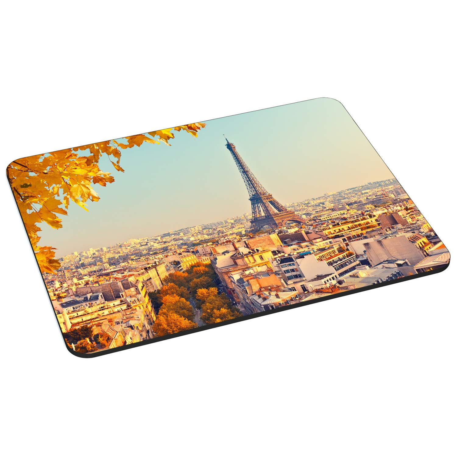 Premium Neoprene Mouse Pad with Parisian Sunset Design - Non-Slip, Comfortable & Durable for Office, Gaming & Home Use